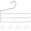 Relaxdays Grucce Multiple per Pantaloni, Set da 5 Stampelle, Metallo, 3 Aste per