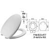 SANIPLAST Sedile WC in Termoindurente Mambo Bianco Cerniere Inox H050 Coprivaso