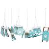 HEITMANN DECO Ornamento per albero di Natale, naturale, blu, bianco, circa 4-6,5