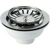AUTRES Pilettone Basket Lavello Inox Pp Inox con Tappo Griglia Basket 1½ F 2 Pezzi