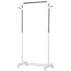 HOMCOM Appendiabiti Stender ad Altezza Regolabile con 4 Rotelle Bianco Argento