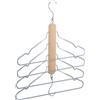 Relaxdays Gruccia Multipla, Salvaspazio, 4 Stampelle con Asta, Appendini Antisci