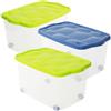 Box storage scatola contenitore plastica salvaspazio multicolore 60X40X36 Nuovo