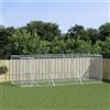 vidaXL Cuccia per Cani da Esterno Argento 6x2x2 m in Acciaio Zincato