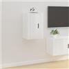 vidaXL Mobile Porta TV a Parete Bianco Lucido 40x34,5x60 cm