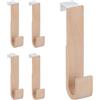 Relaxdays Ganci da Porta, Set 5 Appendiabiti, Legno & Ferro, Porta Accappatoio &