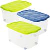 Box storage scatola contenitore plastica salvaspazio multicolore 60X40X36 Nuovo
