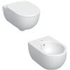 Geberit COPPIA SANITARI VASO BIDET E COPRIVASO GEBERIT SELNOVA PREMIUM SOSPESI RIMFREE