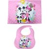 Disney Set Asilo bavetta + tovaglietta plastificata Minnie e Mickey