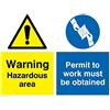 Viking Signs Viking segni cn657-a3l-ac"WARNING Hazardous area, permesso di lavoro deve essere