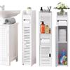CECARO GROUP Armadietto da bagno sottile 4 ripiani salvaspazio 80x18x20 cm
