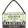 schilderkreis24 Targa in metallo collezione 18 x 12 cm "Geld nur macht nicht glü