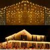 TENDA LUMINOSA DA ESTERNO LUCI DI NATALE 300LED 10 METRI LUCE BIANCO/CALDA