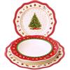 CECARO GROUP Servizio di piatti Merry Tree di natale 18 Pezzi decorazioni natalizie