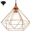 Eglo Lampada a sospensione Tarbes, Lampada sospesa vintage a 1 luce in stile ret