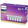 Philips 6 x Faretti LED GU10 Lampadine a luce calda 2700 K da 4.6 W 355 lumen