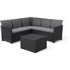 KETER Salottino da Esterno Emma Corner Set in Resina Effetto Rattan 4 Pezzi