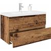 vidaXL Mobile da Bagno con Lavabo Integrato e Rubinetto Legno Antico