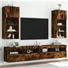 vidaXL Mobili Porta TV con Luci LED 2 pz Rovere Fumo 40,5x30x90 cm