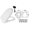 SANIPLAST Sedile WC in Termoindurente Luna 2 Bianco Cerniere Inox H057 Coprivaso