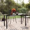 vidaXL Tavolo Pranzo Giardino Nero200x100x74 Acciaio e Vetro Temperato