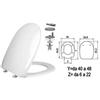 SANIPLAST Sedile WC in Termoindurente Aqua Cerniere Inox H341 Coprivaso Copriwater