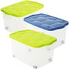 Box storage scatola contenitore plastica salvaspazio multicolore 60X40X36 Nuovo