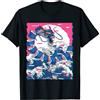 Japanese Aesthetic Mythical Dragon Ryu C Vaporwave Japanese Sushi Dragon Maki Great Wave Glitch Maglietta
