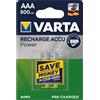 VARTA PILA MINISTILO RICARICABILE ACCU POWER 'HR03' Pz 2 - 1,2 V - AAA