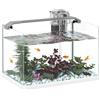 PawHut Acquario in Vetro con Luci LED da 20L, Filtro e Pompa d'Acqua Bianco