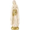 DRW Figura Madonna di Lourdes Resina Dipinta a Mano Crema e Oro 20 cm
