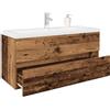 vidaXL Mobile da Bagno con Lavabo Integrato e Rubinetto Legno Antico