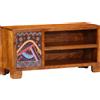 vidaXL Mobile Porta TV Multicolore 90x30x45 Legno Massello di Acacia