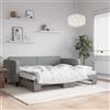 vidaXL Divano Letto Estraibile Materassi Grigio Chiaro 90x200 Tessuto