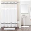 Hookless Monterey Tenda da Doccia, Poliestere, Bianco/Nero, W 71" x L 74" (1 Pan
