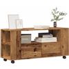 vidaXL Mobile Porta TV con Ruote Legno Antico 102x34,5x43cm Truciolato