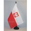 AZ FLAG BANDIERA DA TAVOLO POLONIA CON AQUILA 21x14cm - PICCOLA BANDIERINA POLACCA CON S