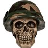 Out of the blue Salvadanaio in Poliresina con Lucchetto, Teschio con Elmetto Militare e Bossoli,