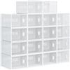 HOMCOM Mobile Scarpiera Modulabile 18 Cubi 28x36x21cm in PP Bianco