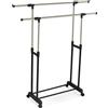 Relaxdays Stand Appendiabiti da Terra, 2 Barre Appendi Abiti H: 85-148 cm L: 85-