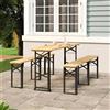 vidaXL Tavolo Pieghevole Birreria 170x50x75/105cm Legno Massello Abete