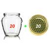 MEDITERRANEA VETRI 20 X VASI VASETTO ORCIO 314 VETRO CON CAPSULA ORO ALVEARE X MIELE. NUOVI