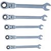 Connex, Set di Chiavi combinate a cricchetto con Testa snodata, 5 pz, COXB541900