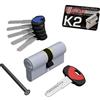 Securemme CILINDRO SAGOMATO K2 3200C SECUREMME OTT.NICH.SATIN CHIAVI 5 MM 90 45+45