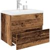 vidaXL Mobile da Bagno con Lavabo Integrato e Rubinetto Legno Antico