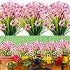PASDTFB 12 Pezzi Fiori Artificiali di Viola per Esterni Fiori Finti da Esterno Piante Fi