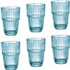 Bormioli Rocco Set di 6 bicchieri Barshine LongDrink, Blu, 38 Cl