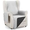 Martina Home Copridivano imbottito reversibile Ambra 1 Posto/Relax Grigio Nero