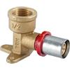 TDM Raccordo Gomito Femmina a Staffa a Pressare per Multistrato Tdmb ½ x 16