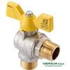 RUBINETTO GAS VALVOLA A SFERA ANGOLO 90° PER GAS GPL E METANO FILETTI MM 1/2